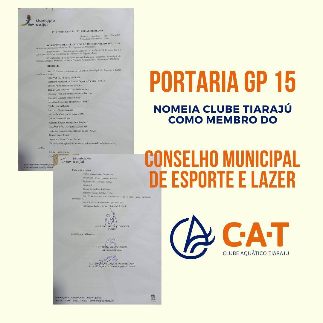 Clube Tiarajú Designado como Membro do Conselho Municipal de Esportes e Lazer de Ijuí